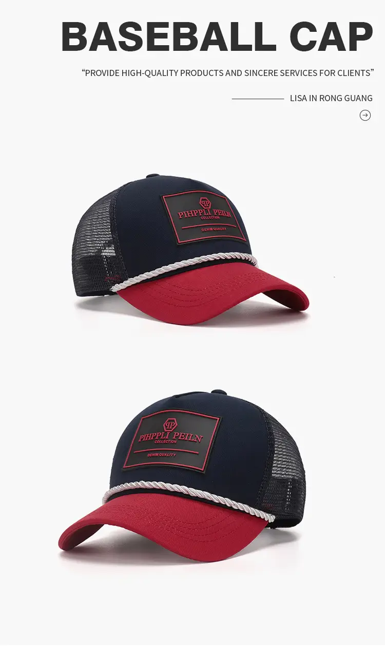 Men's Mesh Baseball Cap SPF50+ Red Black UV Protection — feature 1