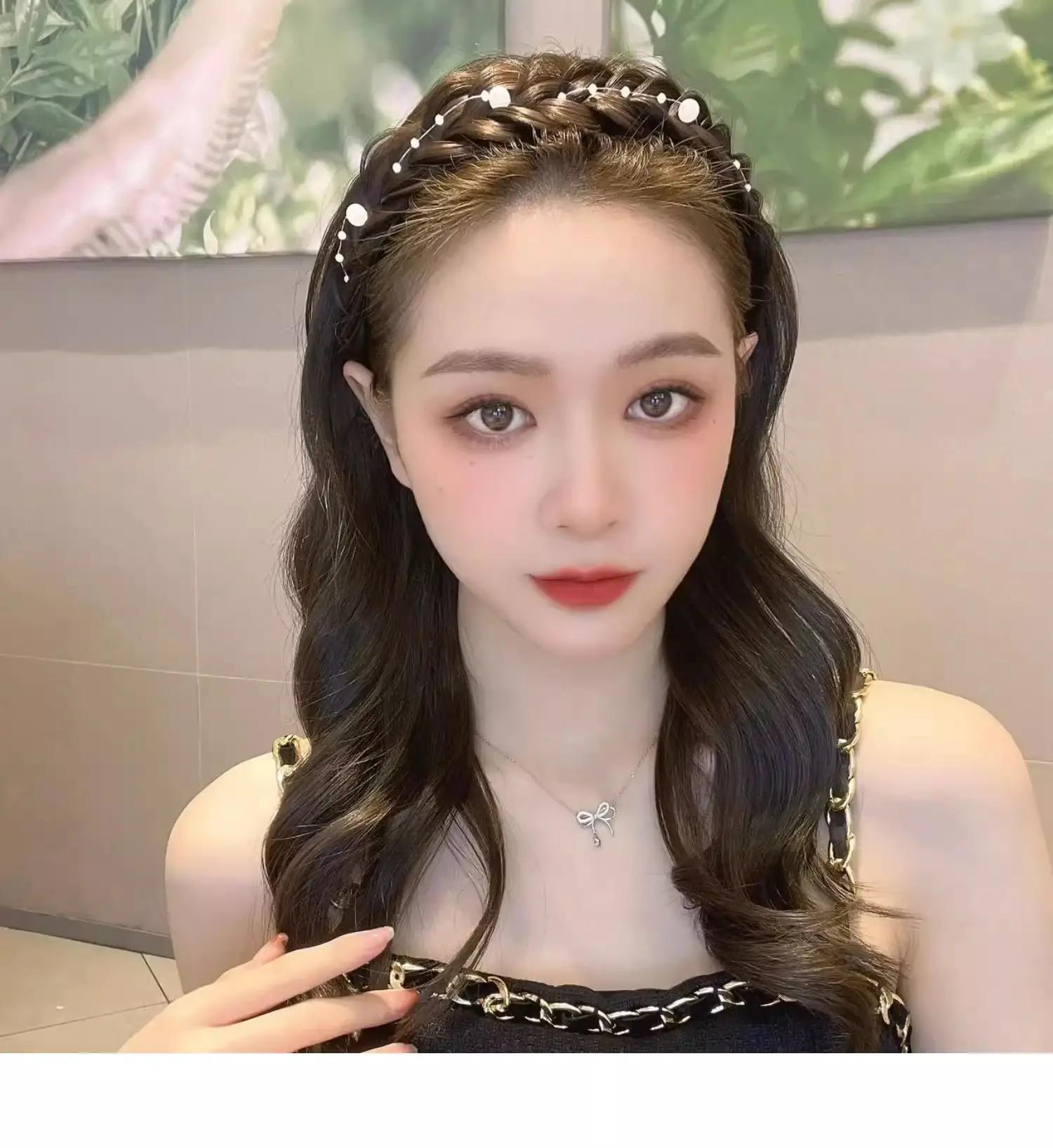 Korean Style Fishbone Hair Band with Pearl & Twist — feature 10