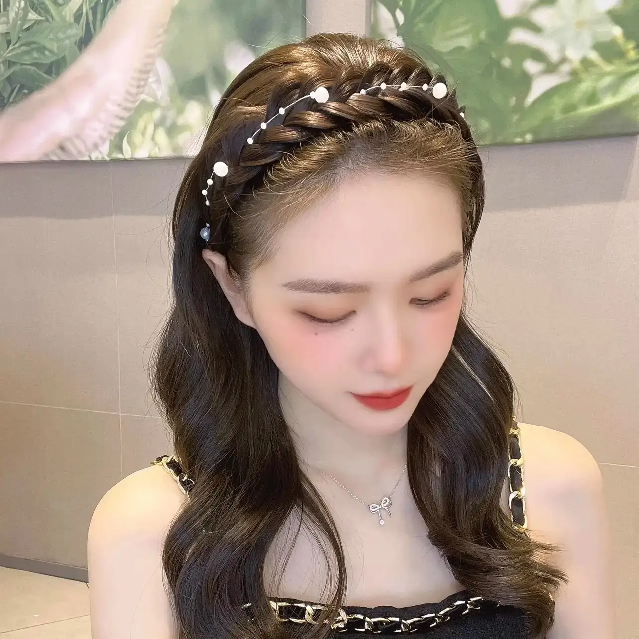 Korean Style Fishbone Hair Band with Pearl & Twist — feature 11