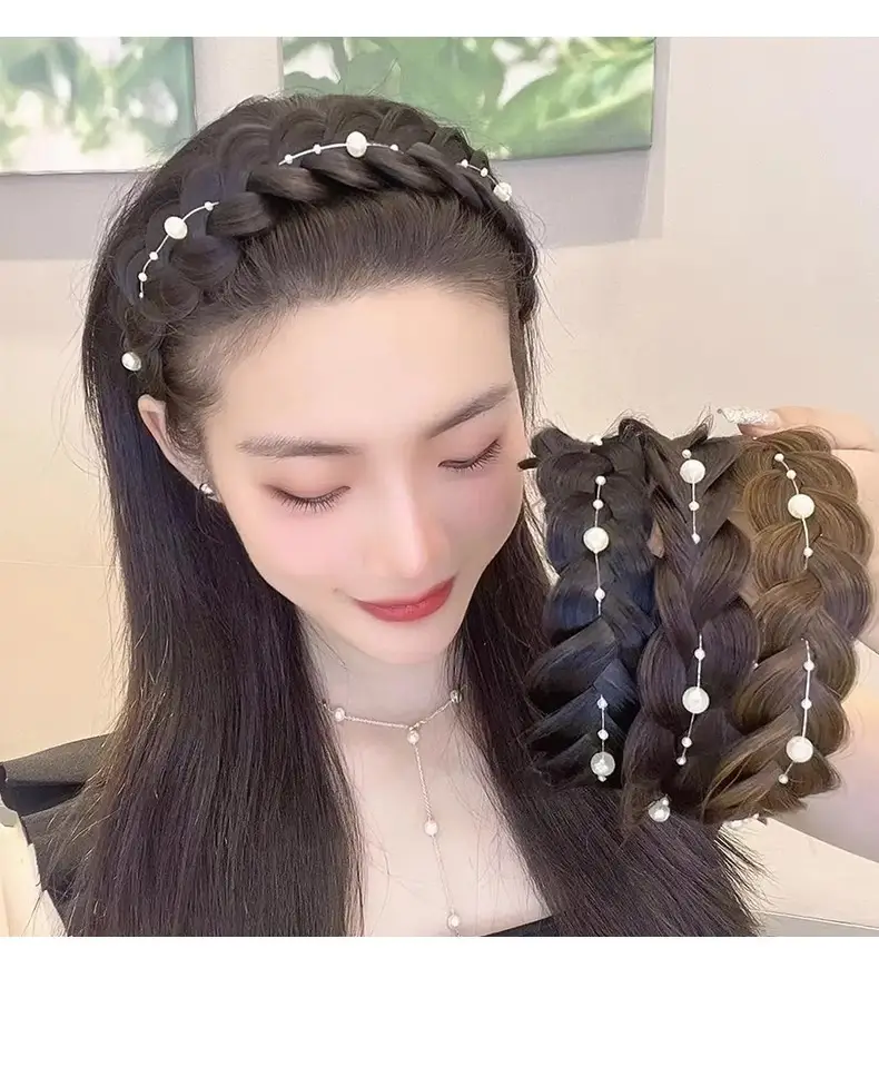 Korean Style Fishbone Hair Band with Pearl & Twist — feature 19