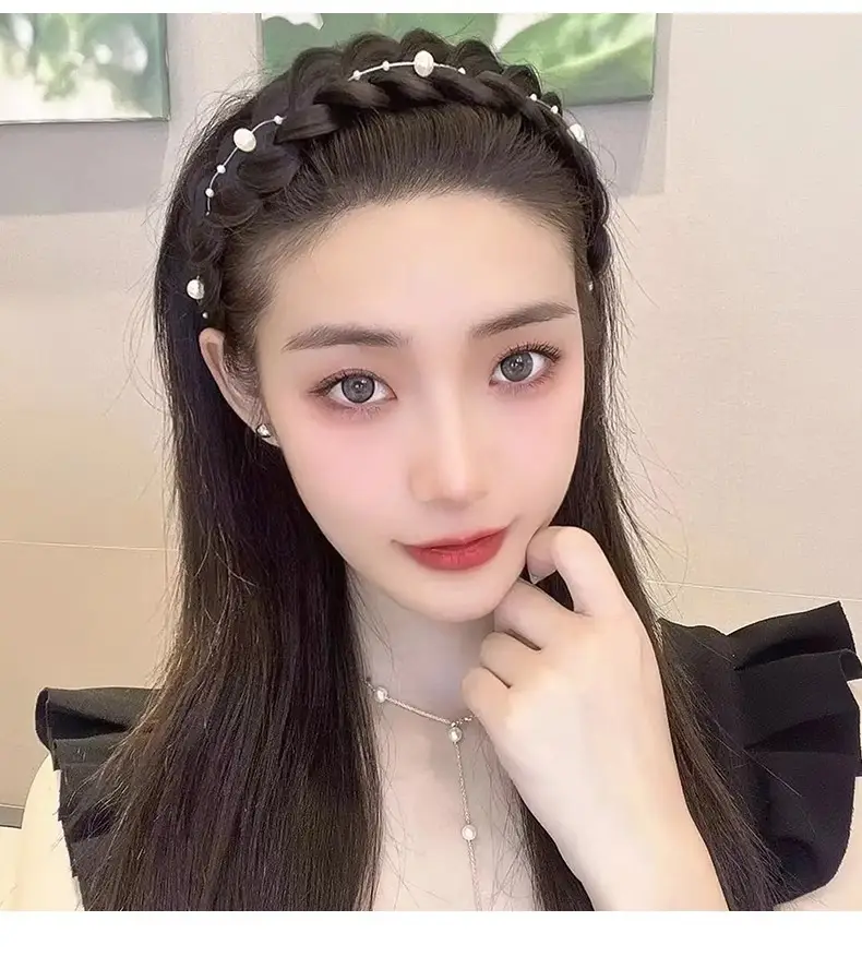 Korean Style Fishbone Hair Band with Pearl & Twist — feature 20