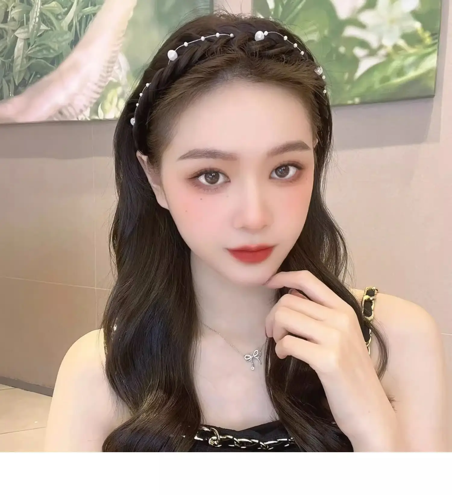 Korean Style Fishbone Hair Band with Pearl & Twist — feature 8