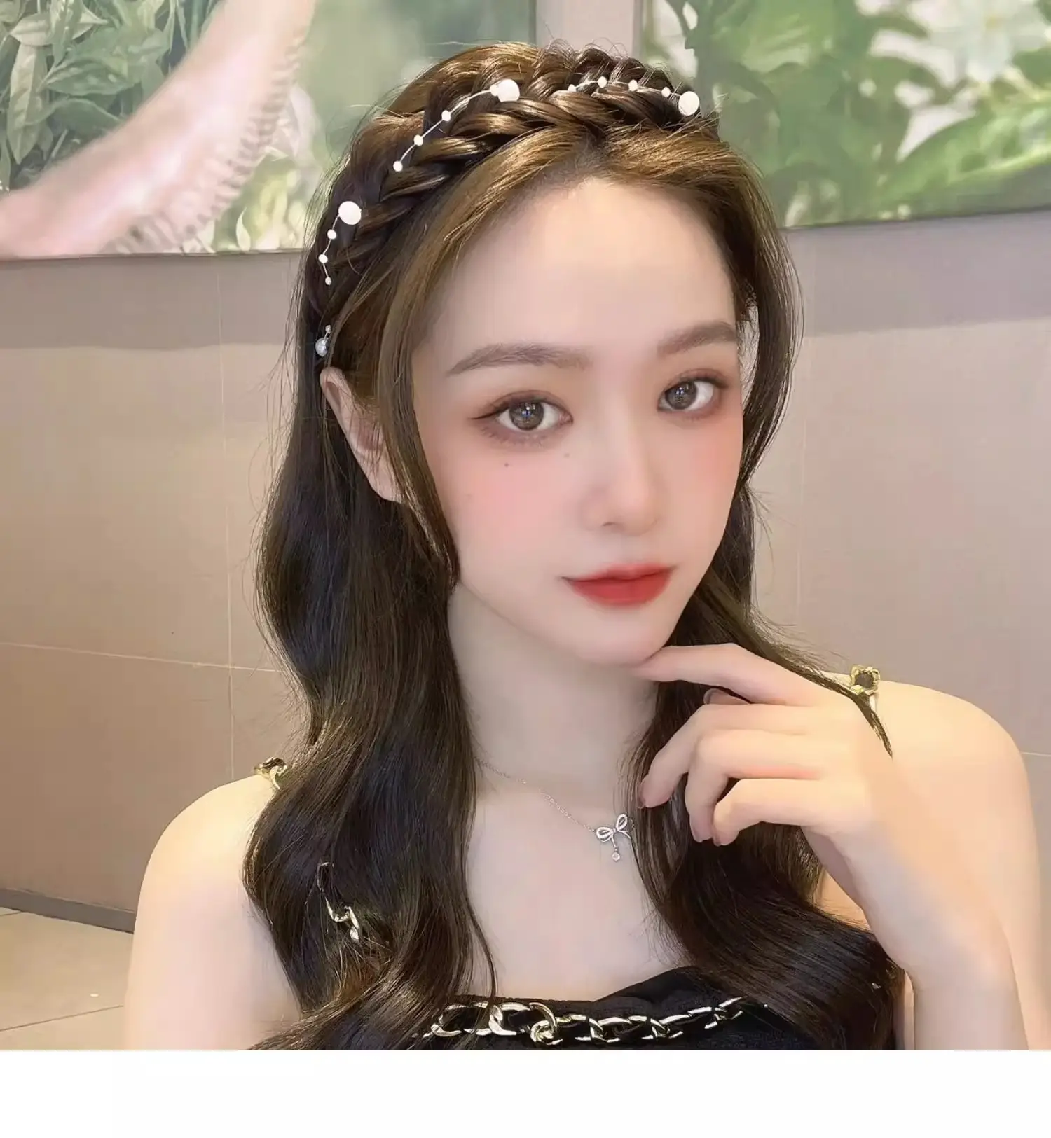 Korean Style Fishbone Hair Band with Pearl & Twist — feature 9