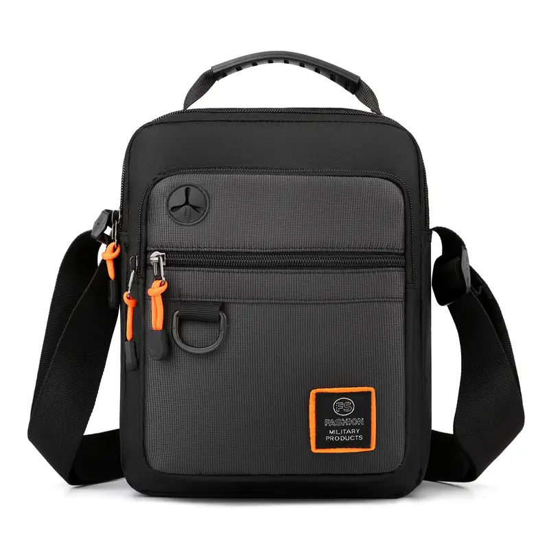 Men's Black Waterproof Shoulder Bag with Crossbody Strap - Image 2