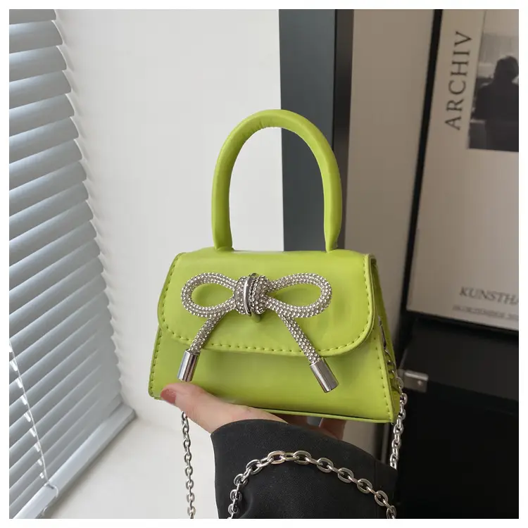 Black Bow Crossbody Bag with Diamond Chain — feature 10