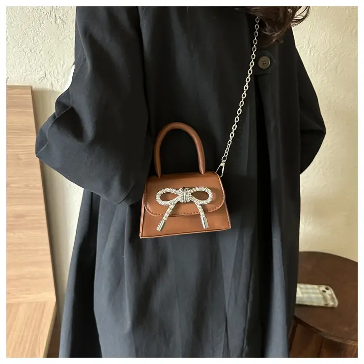 Black Bow Crossbody Bag with Diamond Chain — feature 23