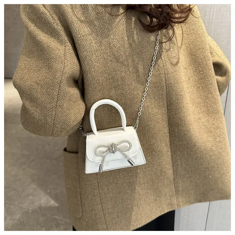 Black Bow Crossbody Bag with Diamond Chain — feature 28
