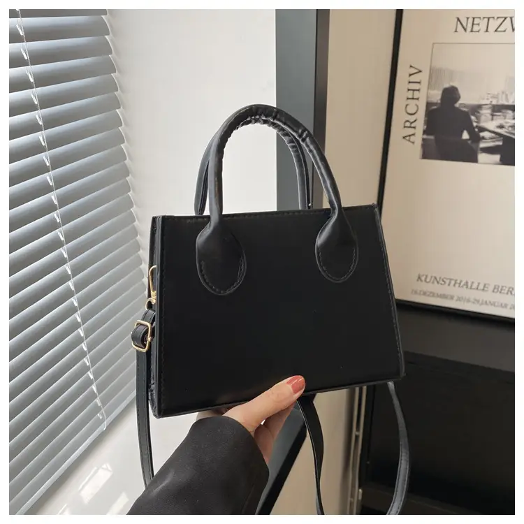 Retro Textured Square Bag Women Brown Shoulder Crossbody — feature 10
