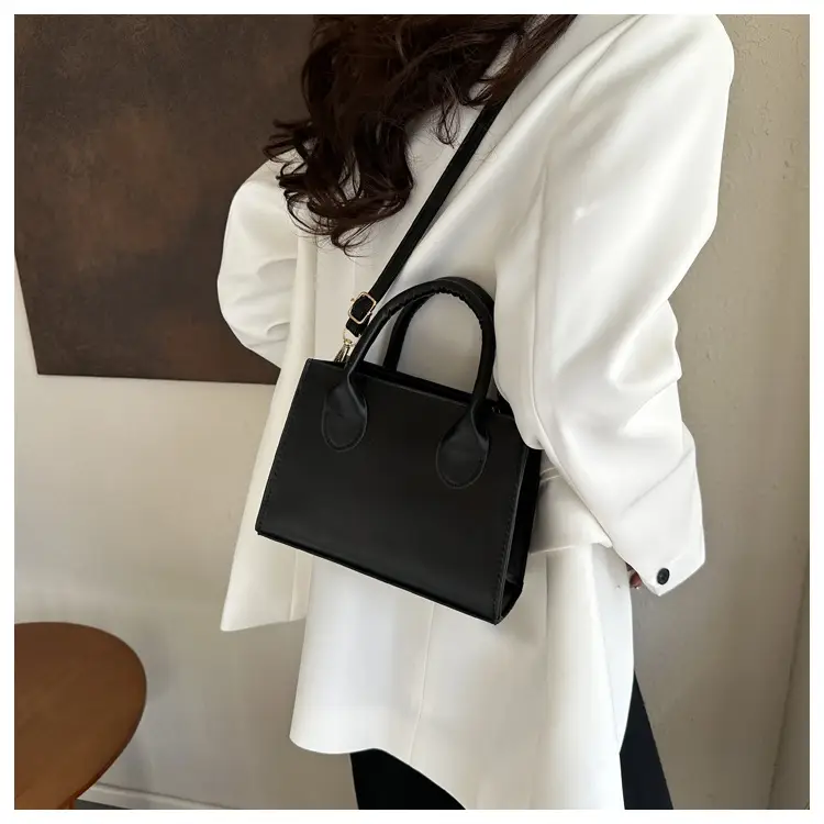 Retro Textured Square Bag Women Brown Shoulder Crossbody — feature 19