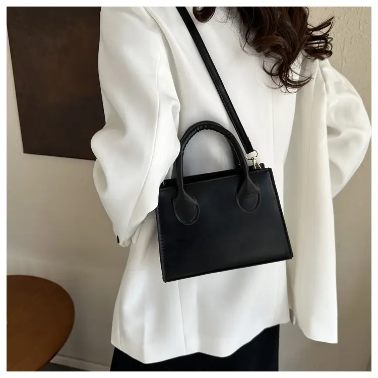 Retro Textured Square Bag Women Brown Shoulder Crossbody — feature 20
