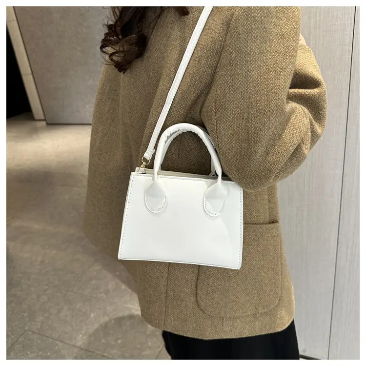 Retro Textured Square Bag Women Brown Shoulder Crossbody — feature 25