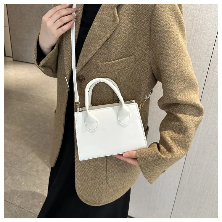 Retro Textured Square Bag Women Brown Shoulder Crossbody — feature 26