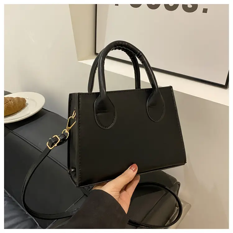 Retro Textured Square Bag Women Brown Shoulder Crossbody - Image 4