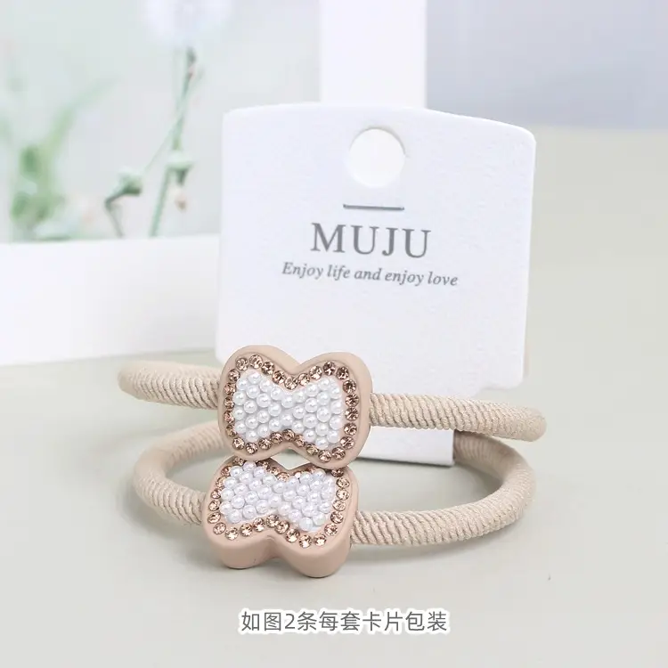 20 Pack Pearl Bow Hair Ropes for Girls - Image 3