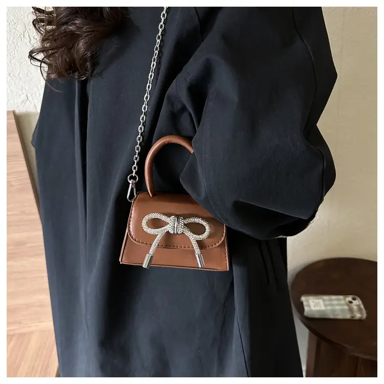 Pink Korean Bow Mini Shoulder Messenger Bag — feature 14
