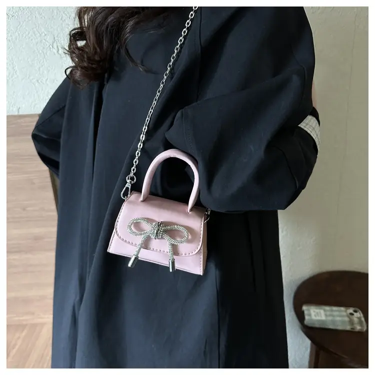 Pink Korean Bow Mini Shoulder Messenger Bag — feature 18