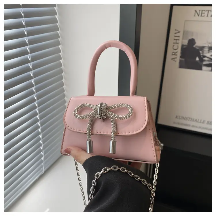 Pink Korean Bow Mini Shoulder Messenger Bag — feature 25