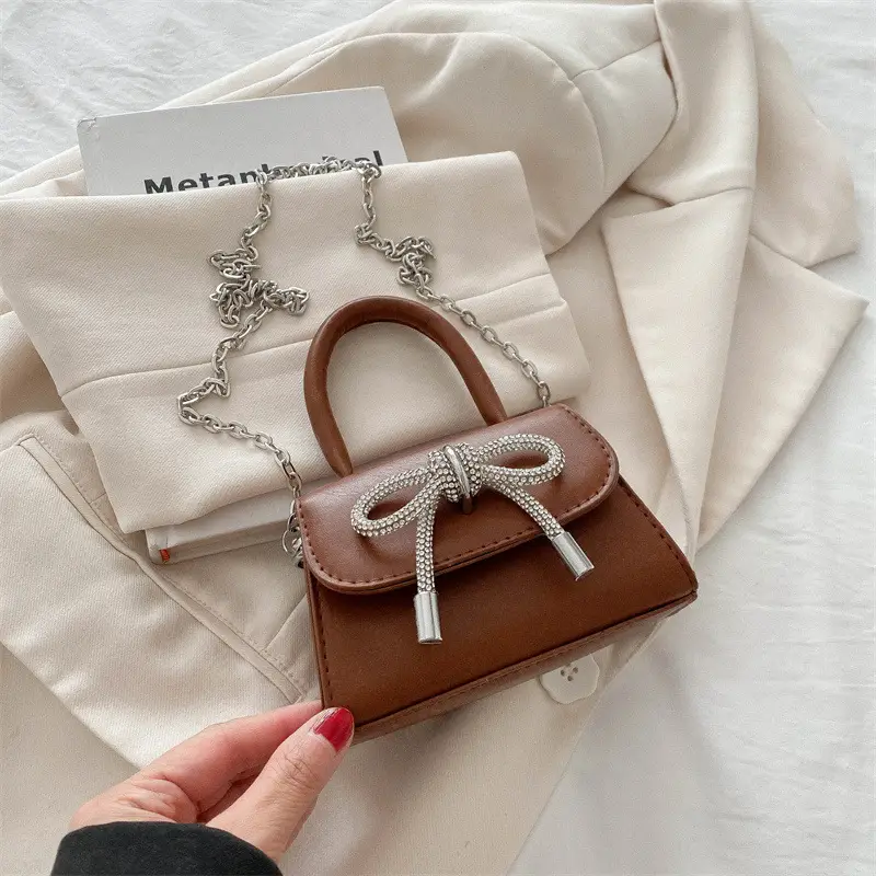 Pink Korean Bow Mini Shoulder Messenger Bag - Image 4