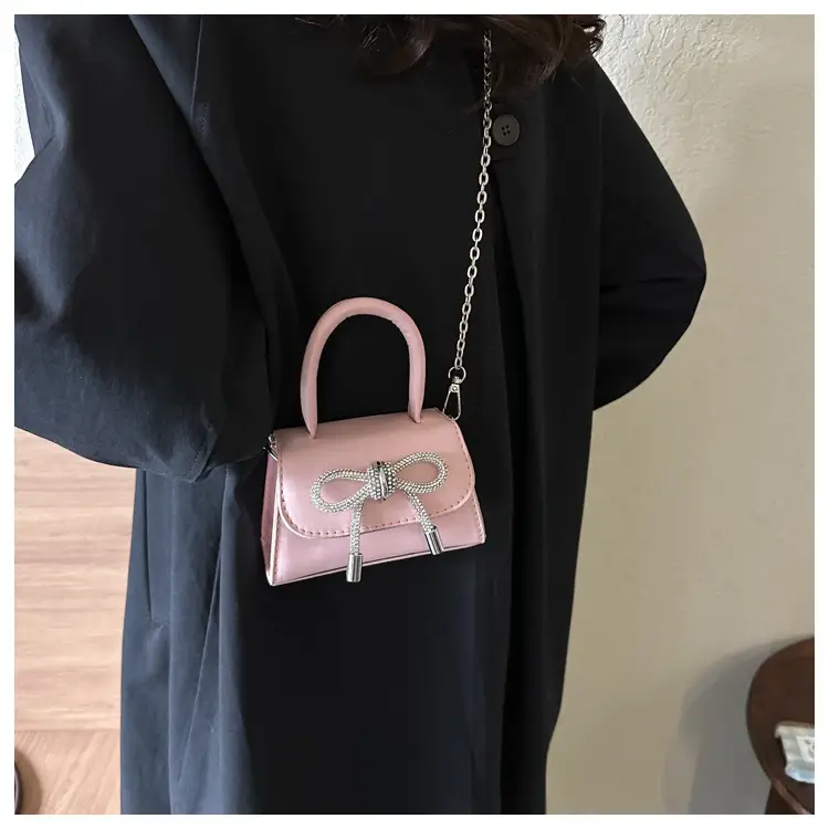 White Mini Bow Chain Crossbody Bag for Women — feature 25