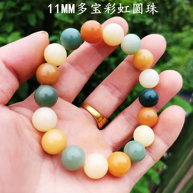 Women's Green Jade Bodhi Root Bracelet with White Beads - Image 5