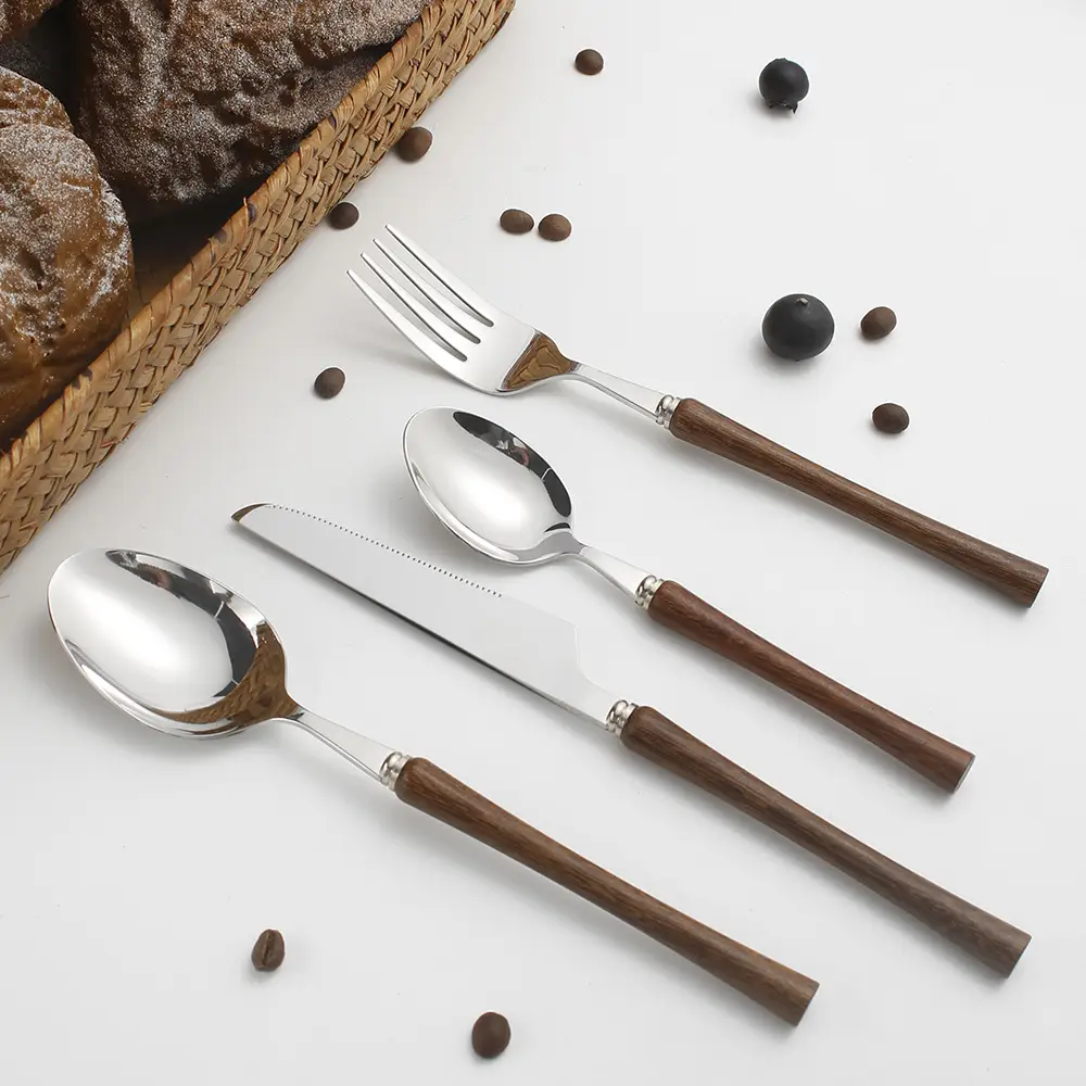 Stainless Steel Spoon with Wooden Handle for Home & Dining - Image 6