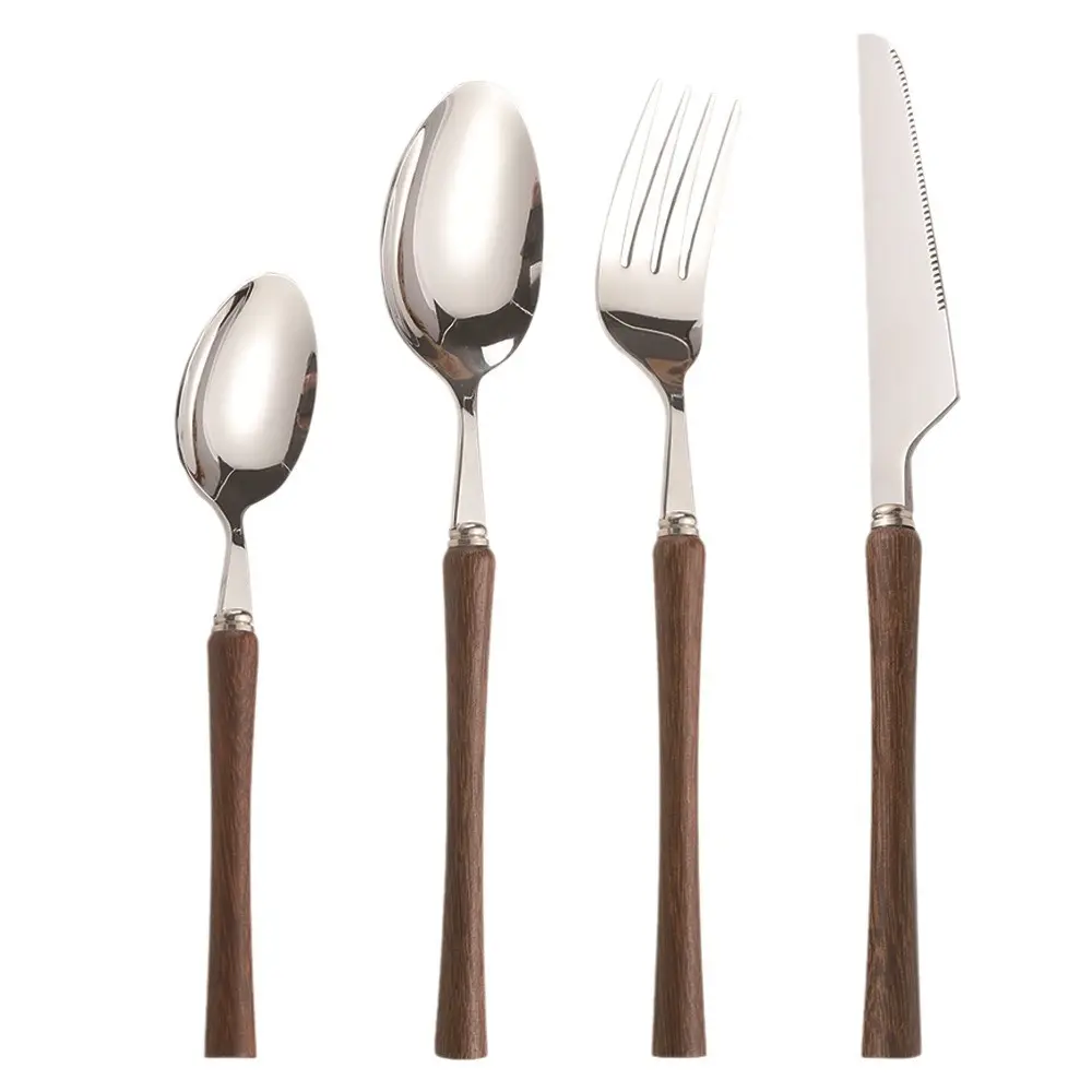 Stainless Steel Spoon with Wooden Handle for Home & Dining - Image 9