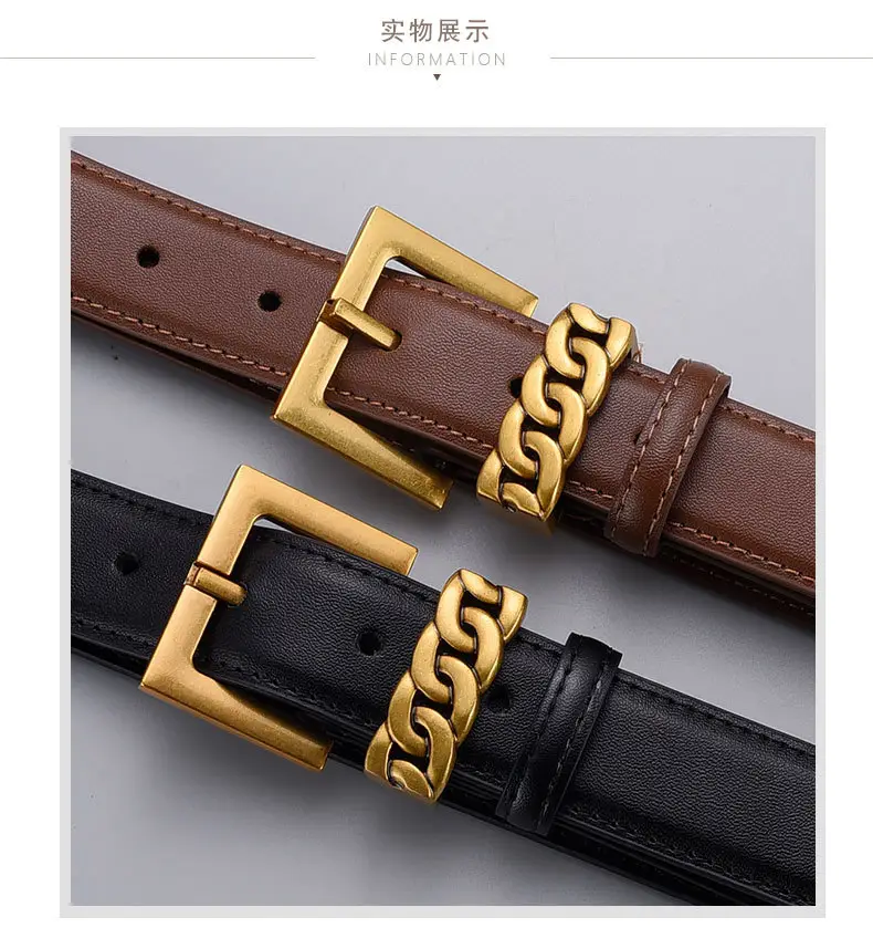 Cross-border Leather Belt with Gold Alloy Buckle — feature 19