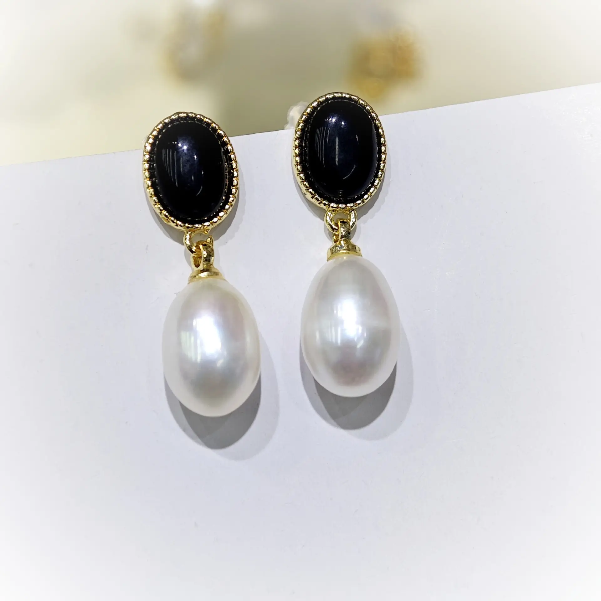 S925 Gold Pearl Star Earrings for Women - Image 3