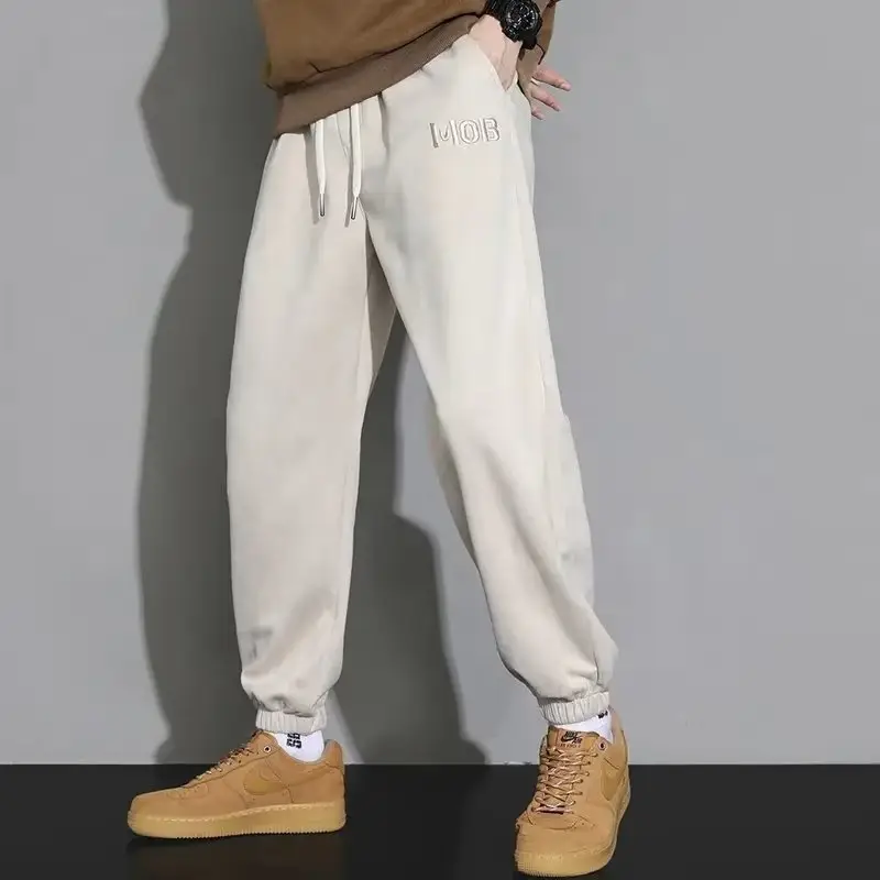 Men Suede Ankle Sweatpants Loose Spring Autumn - Image 7