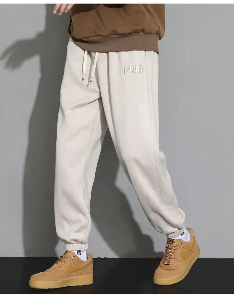 Men Suede Ankle Sweatpants Loose Spring Autumn — feature 10