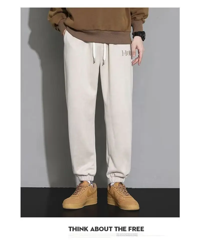 Men Suede Ankle Sweatpants Loose Spring Autumn — feature 12