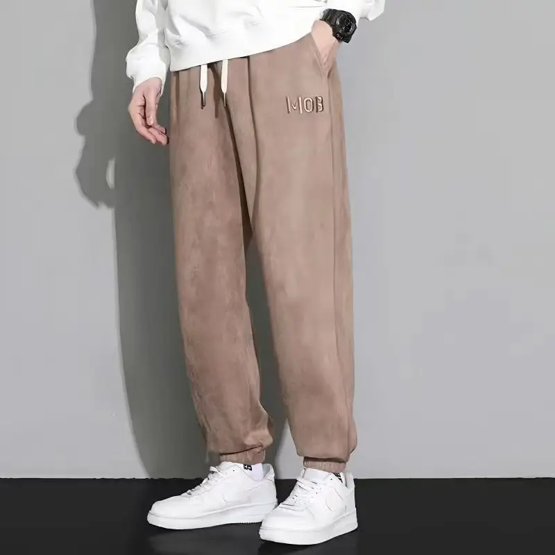 Men Suede Ankle Sweatpants Loose Spring Autumn - Image 2
