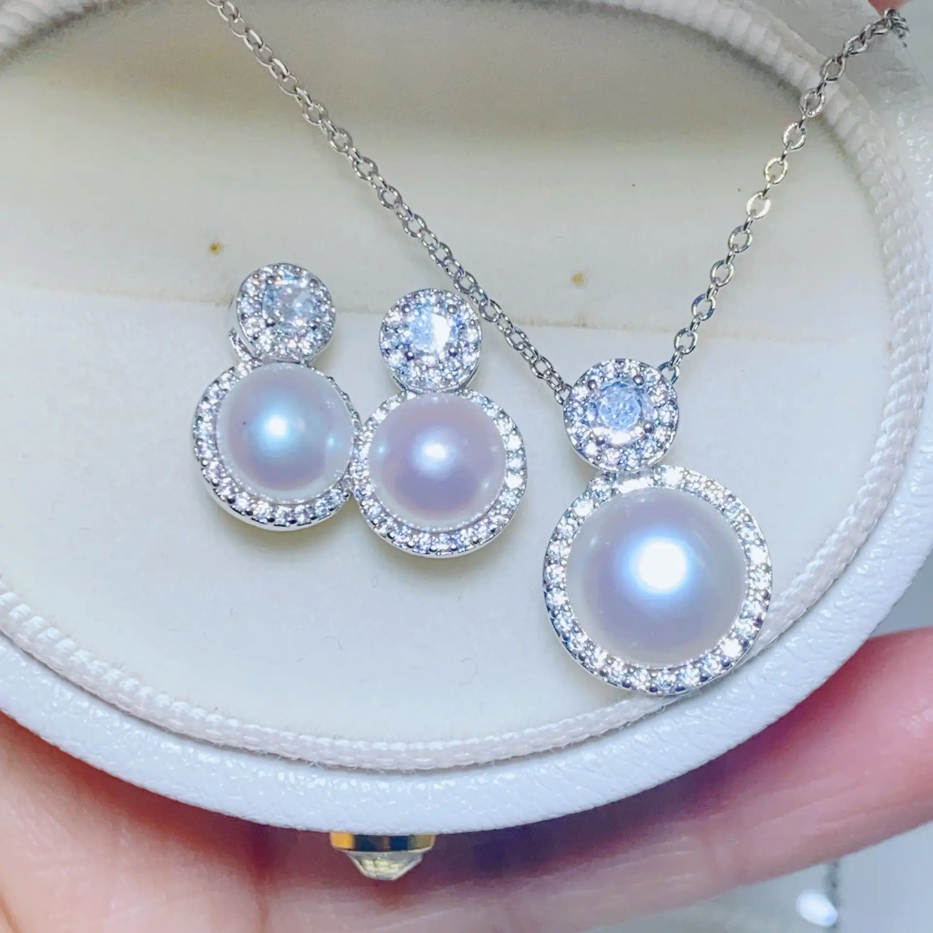 S925 Silver Pearl Pin Earrings Set for Women — feature 13