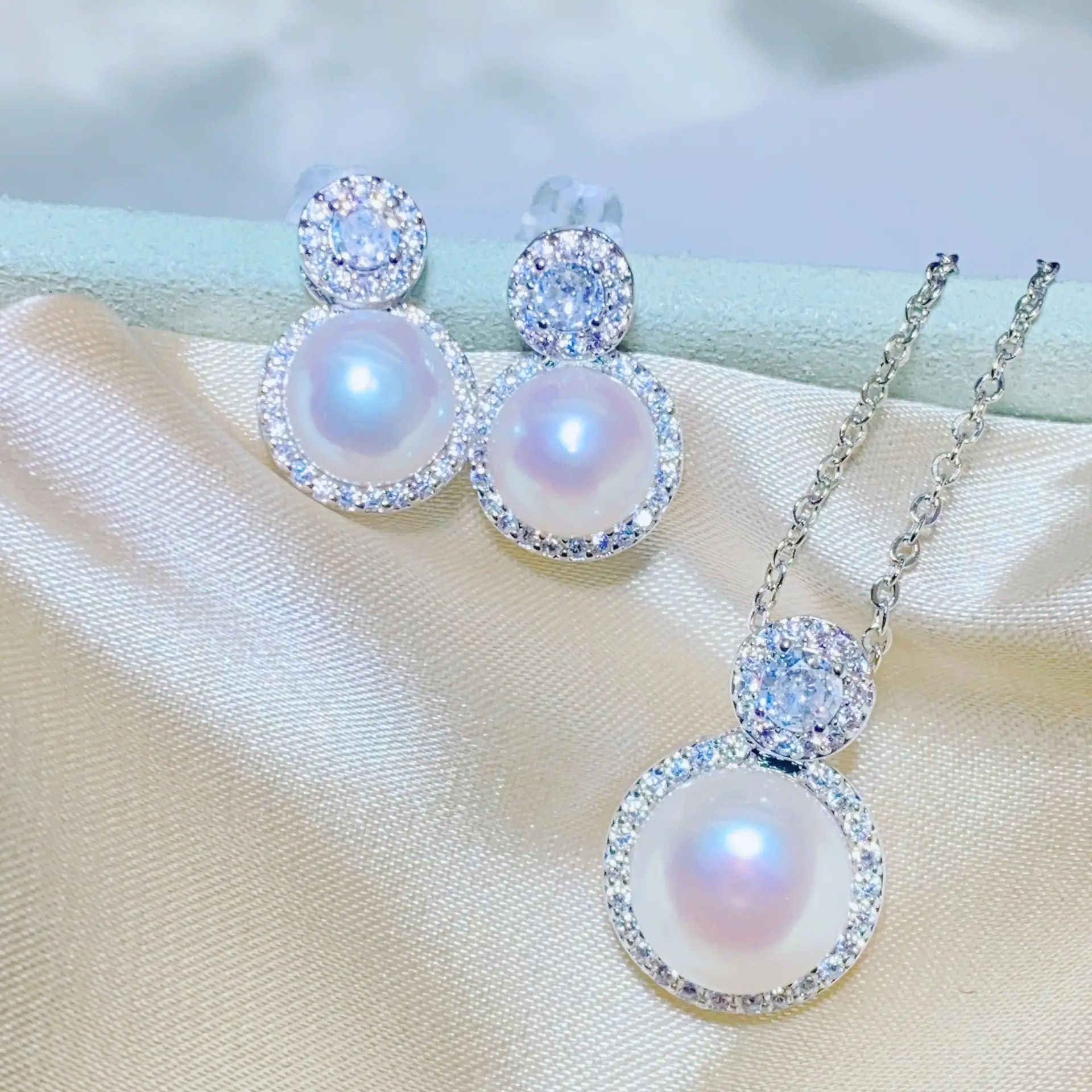 S925 Silver Pearl Pin Earrings Set for Women — feature 14