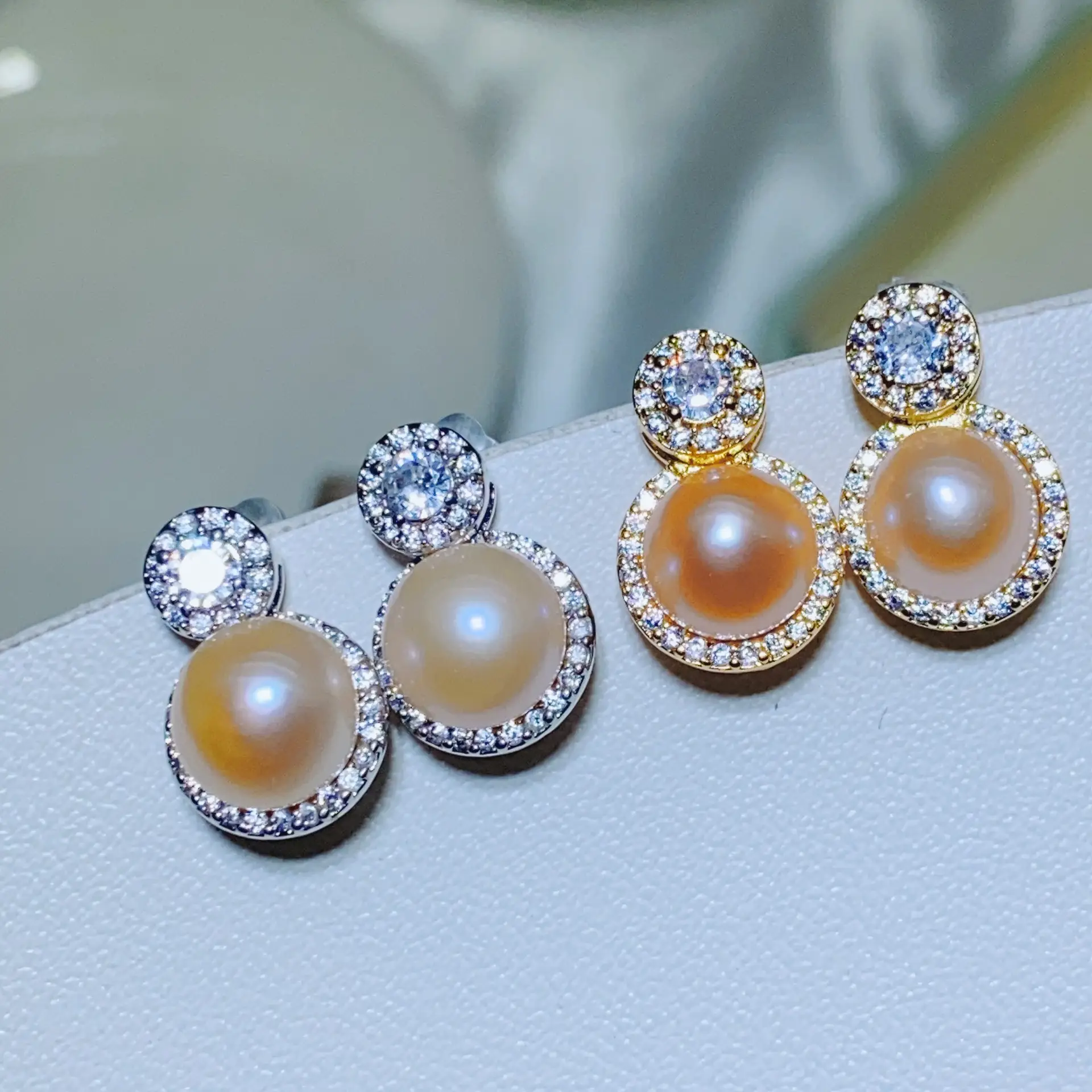 S925 Silver Pearl Pin Earrings Set for Women - Image 2