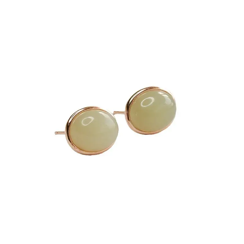 Clear Hetian Jade Water Drop Earrings S925 Silver - Image 5