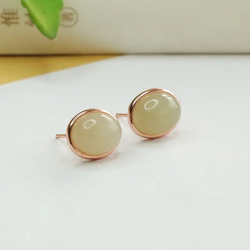 Clear Hetian Jade Water Drop Earrings S925 Silver — feature 7