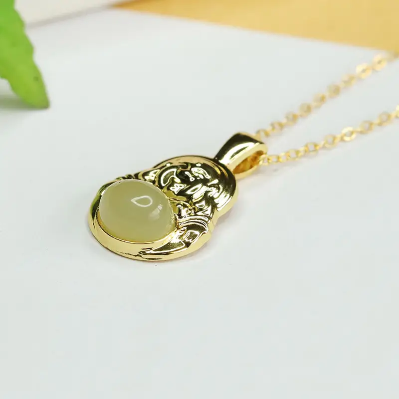 Aiyu Buddha Pendant Clear Jade Water Jade Necklace