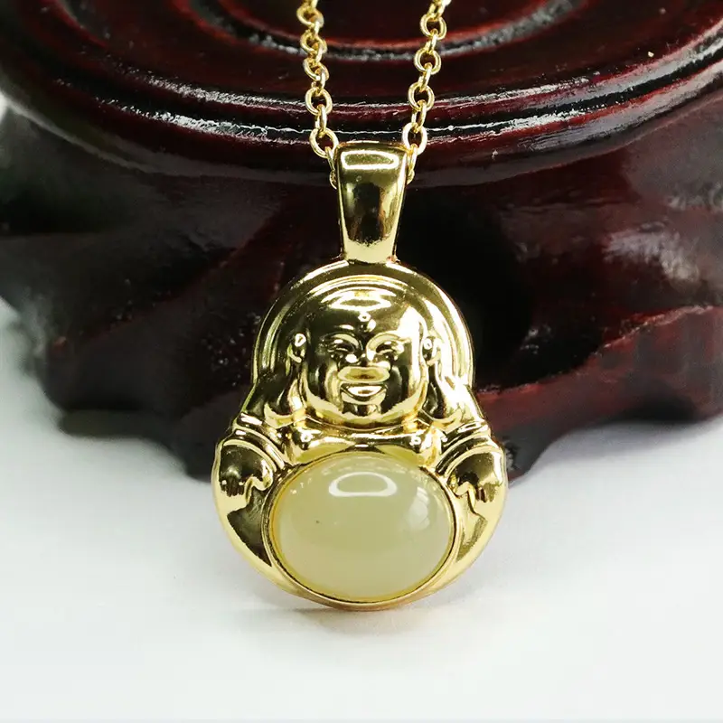 Aiyu Buddha Pendant Clear Jade Water Jade Necklace — feature 10