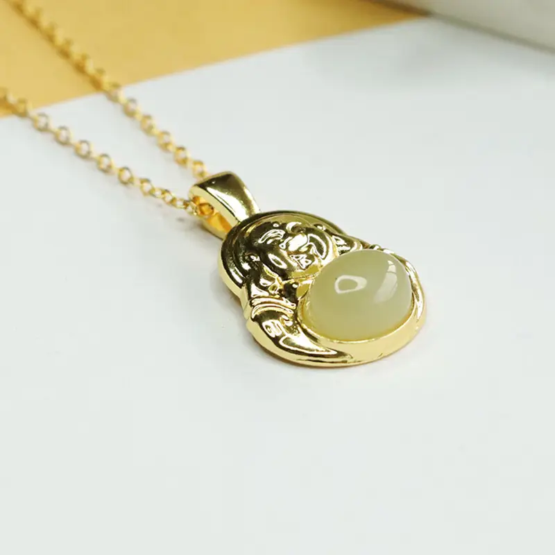 Aiyu Buddha Pendant Clear Jade Water Jade Necklace — feature 3
