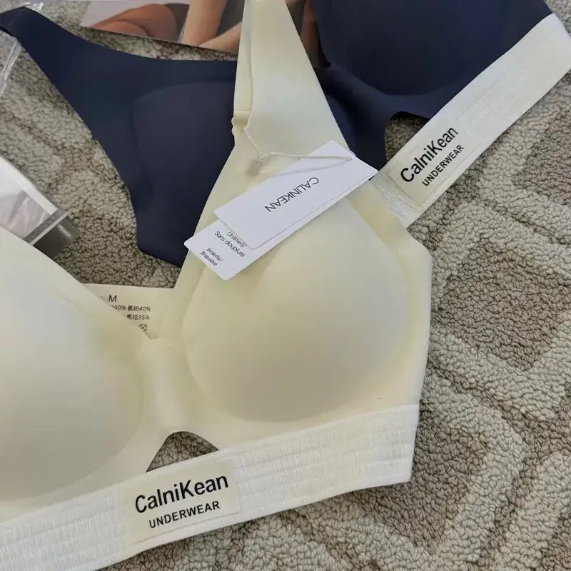 Contrast Pull-Up Bra for Women, Hollow-Out Wireless Bra for Small Busts - Image 8