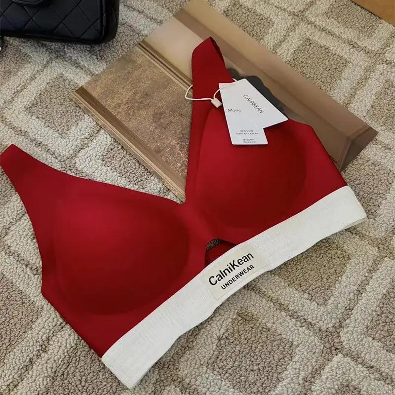 Contrast Pull-Up Bra for Women, Hollow-Out Wireless Bra for Small Busts - Image 2