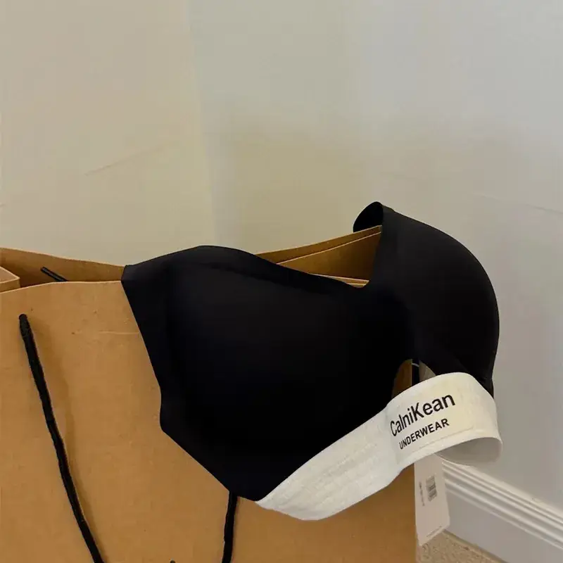Contrast Pull-Up Bra for Women, Hollow-Out Wireless Bra for Small Busts - Image 5