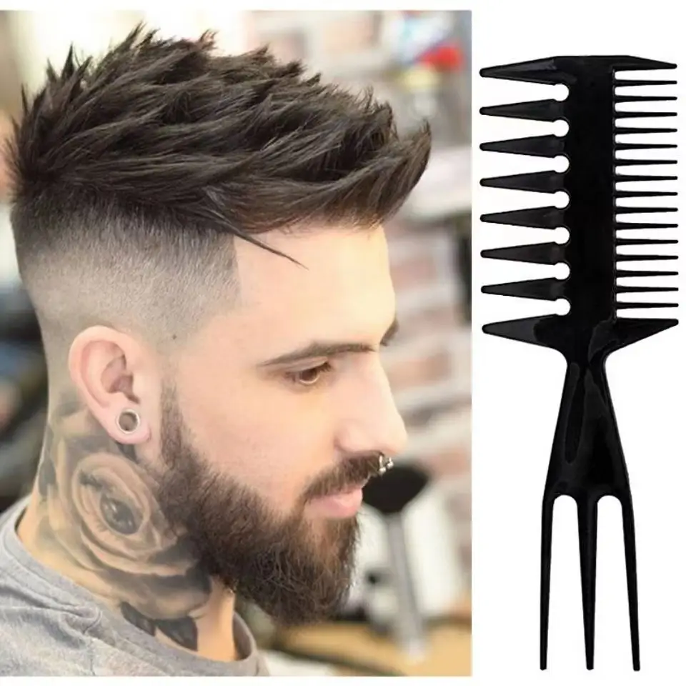 Black Wide-Tooth Hair Comb 15cm Styling — feature 1