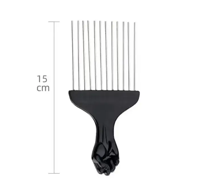Black Wide-Tooth Hair Comb 15cm Styling - Image 6