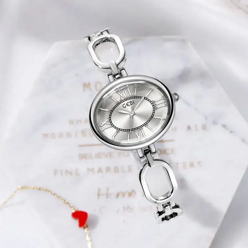 Women's Silver Quartz Watch with Roman Dial - Image 5