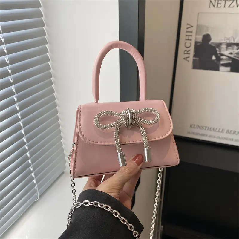 Pink Bowknot Crossbody Bag for Women - Image 6