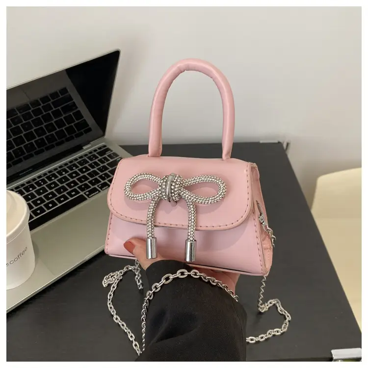 Pink Bowknot Crossbody Bag for Women - Image 3