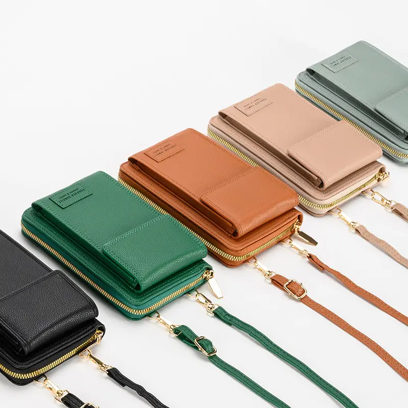 Women PU Leather Multi-Functional Phone Wallet Bag Brown - Image 5