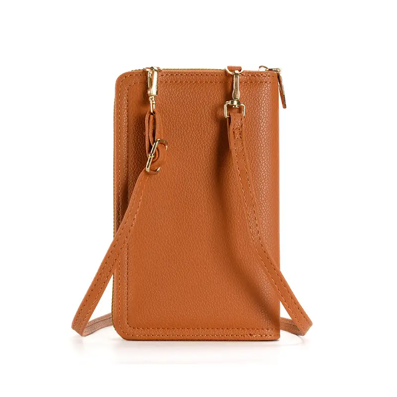 Women PU Leather Multi-Functional Phone Wallet Bag Brown - Image 6